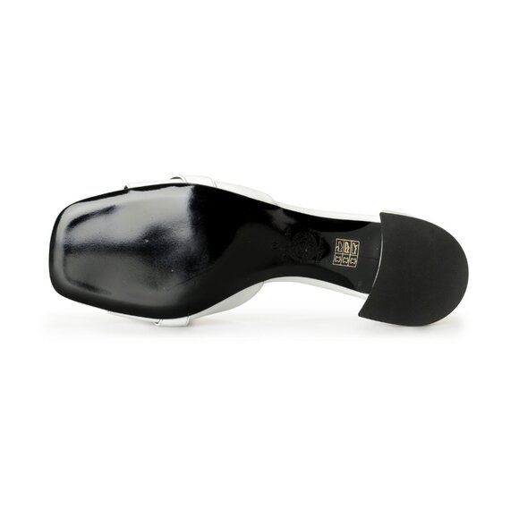 Versace Women's White Gold Medusa Heeled Sandals Mules Shoes US 6 IT 36 - Picture 6 of 8